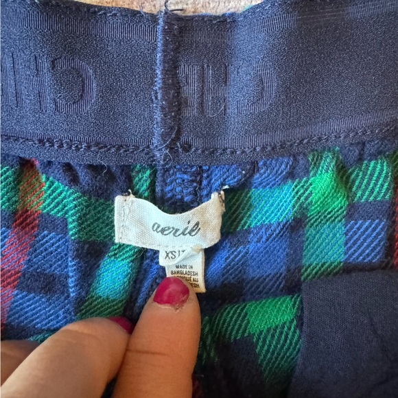 Aerie Flannel Blue and Green Plaid Pajama Set (Matching Dog PJs also for sale) - Picture 3 of 12